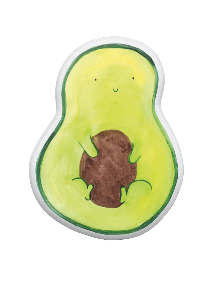 Dekokissen Avocado Kern ohne Spruch in Weiß