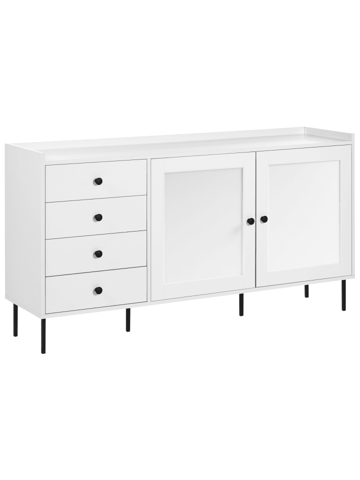 Sideboard ALCOVE in Weiß/Schwarz - (W) 150 x (H) 80 x (L) 40 cm