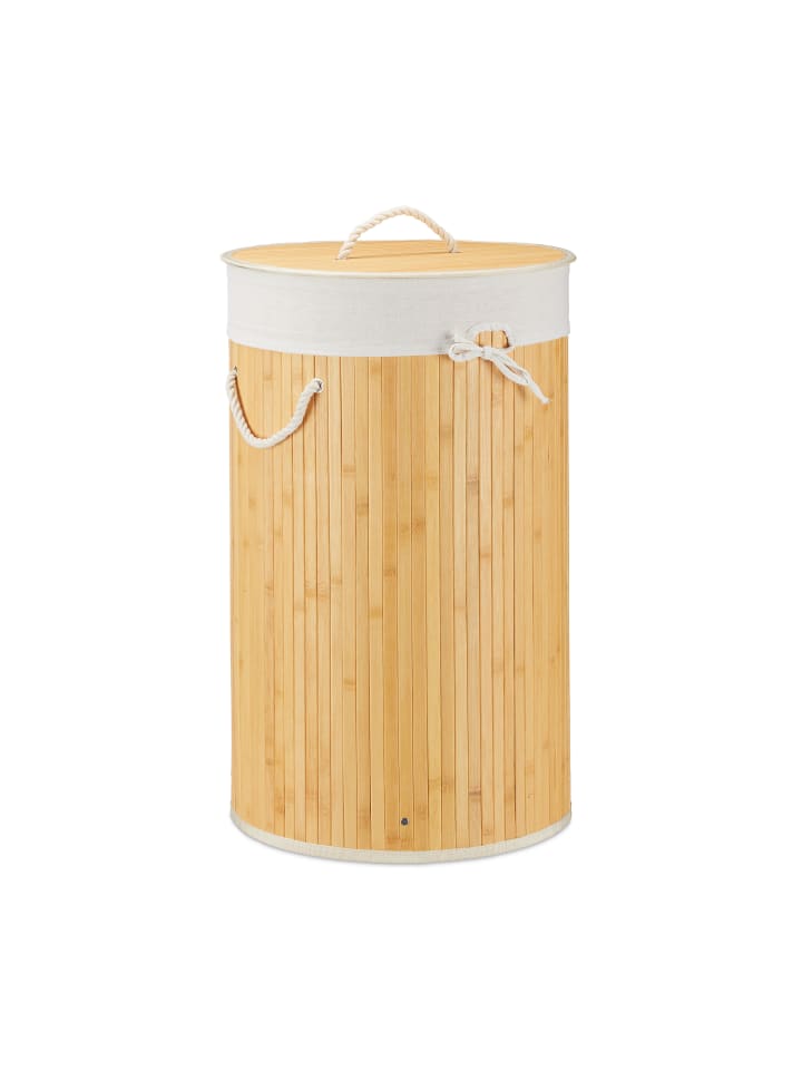 2 x Wäschekorb in Creme - (H)65 x Ø41 cm