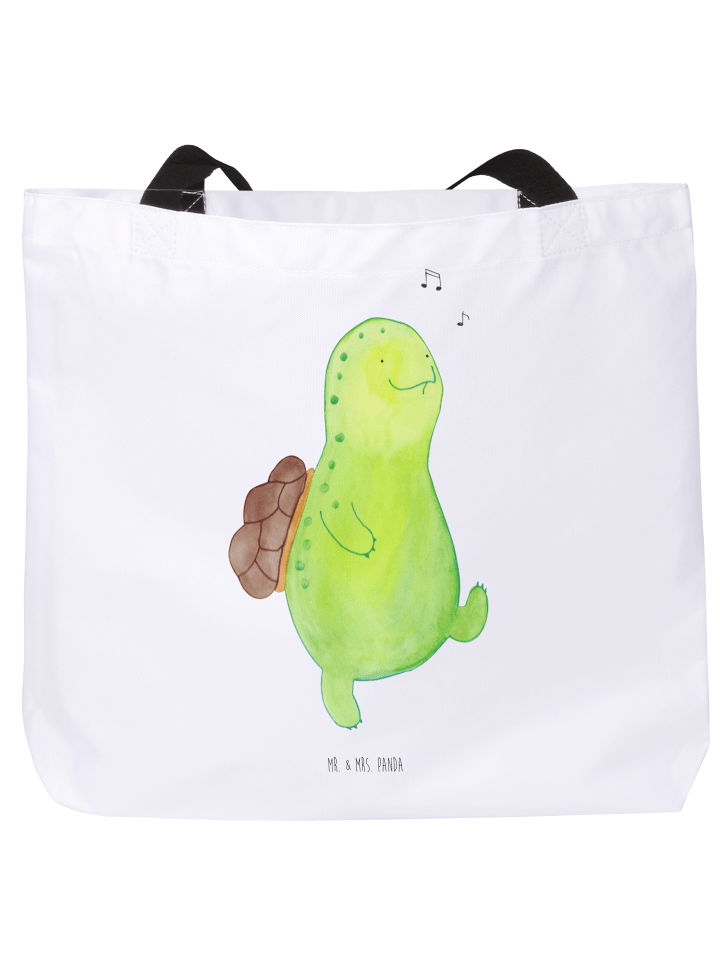 Shopper Damen Schildkröte Pfeifen ohne Spruch in Weiß