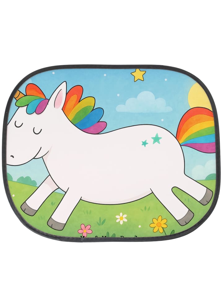 Auto Sonnenschutz Einhorn Happy Design ohne Spruch in Weiß