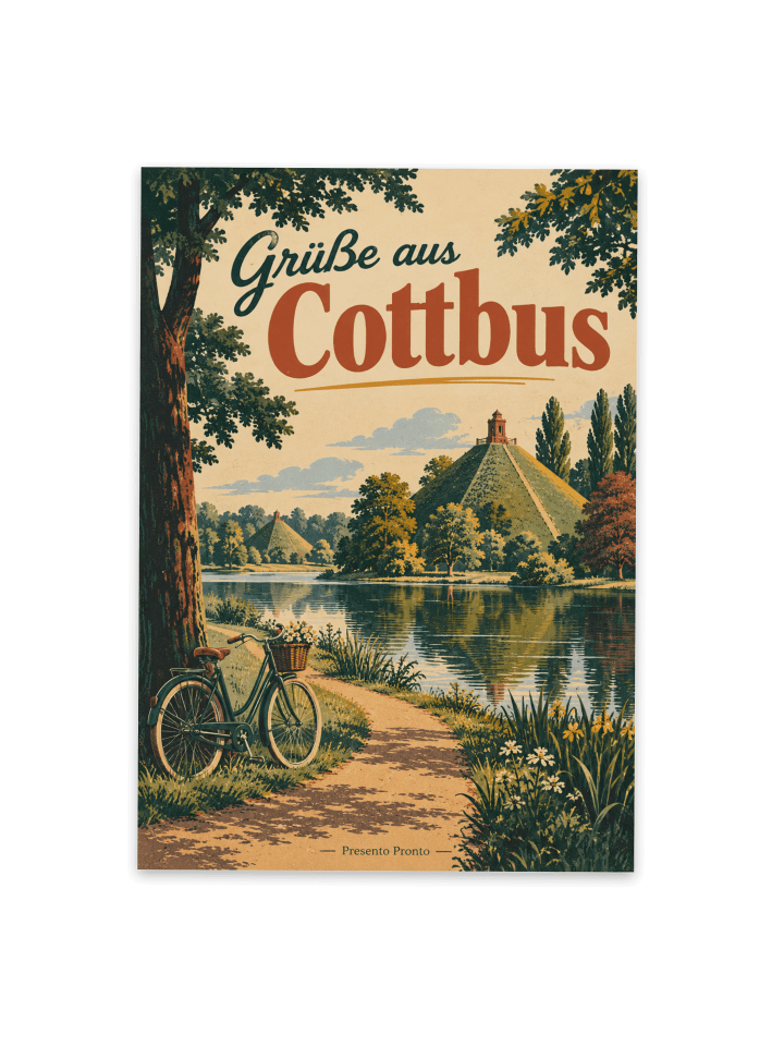 Postkarte Pyramide nostalgisch Design mit Spruch in Weiß