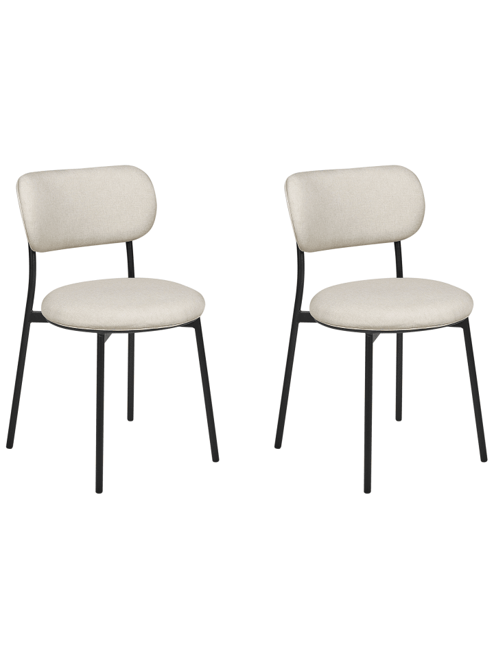 2er-Set Esszimmerstuhl CASEY in Beige/Schwarz