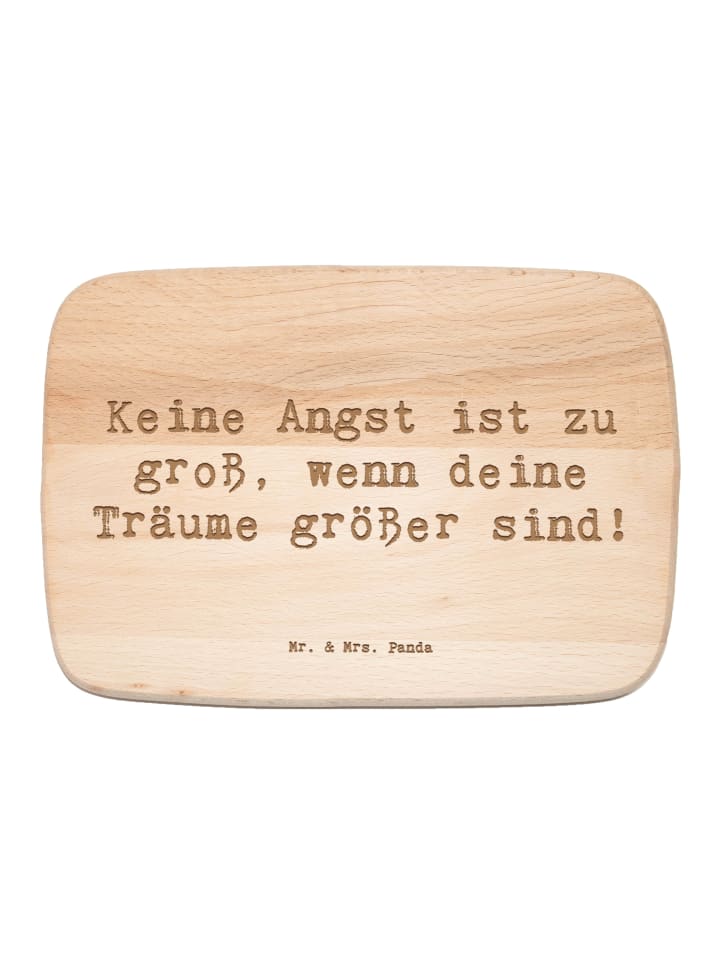 Holz Schneidebrett Spruch Angst überwinden mit ... in Transparent
