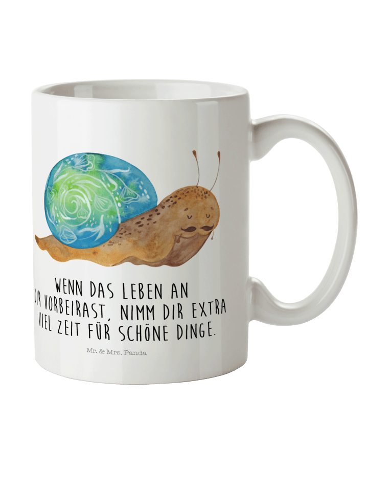 Plastikbecher Schnecke Sir mit Spruch in Weiß