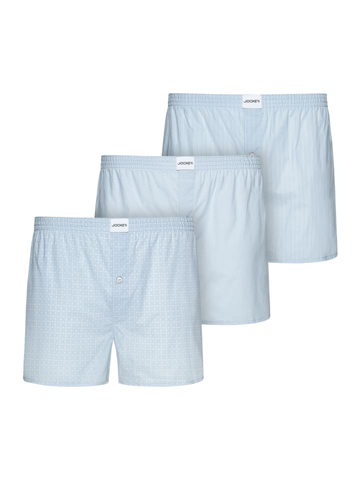 Boxershorts Woven 3 Stück in Hellblau