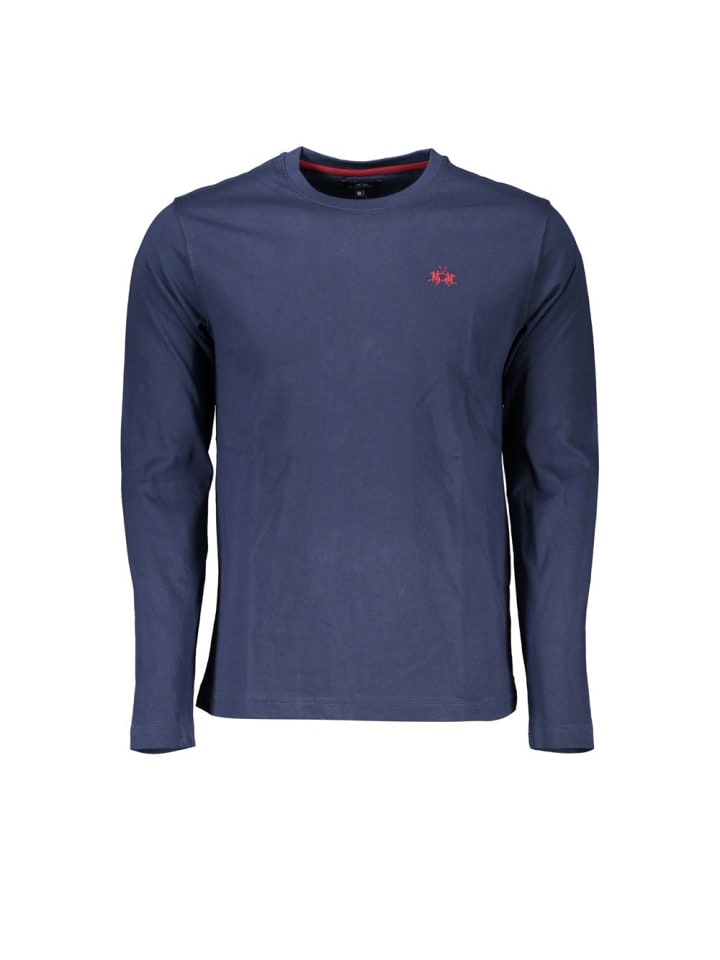 Blau Königlich Rundhals Ausschnitt bestickt T-Shirt