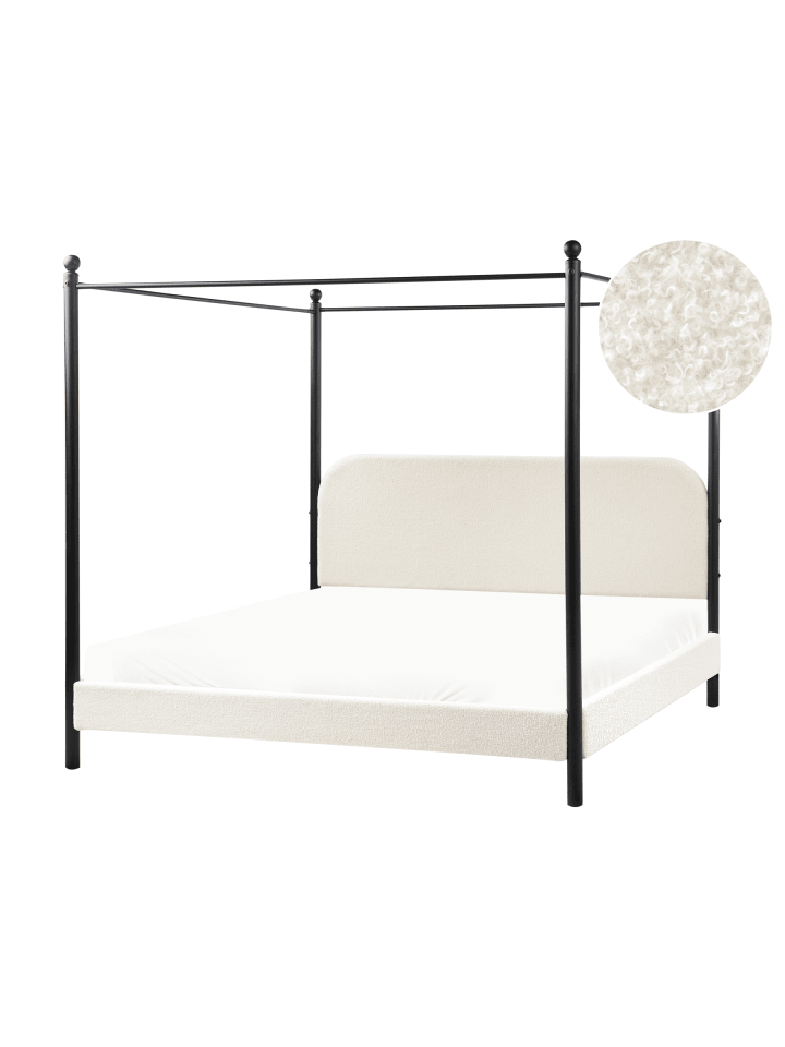 2-tlg Himmelbett DANNEMOIS in Weiß/Schwarz