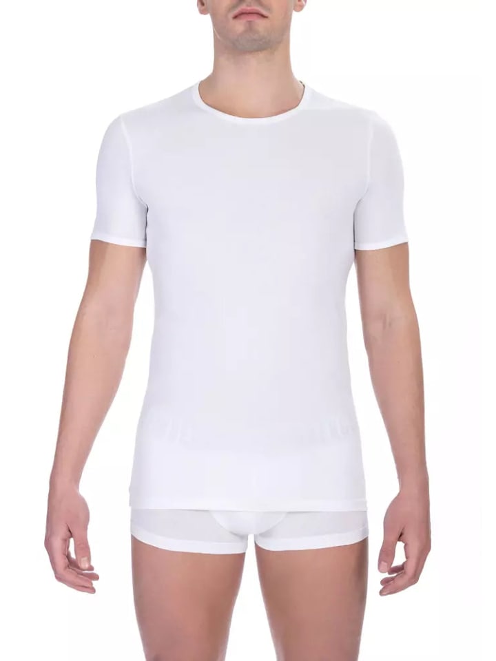 Weiß Baumwolle Herren T-Shirt