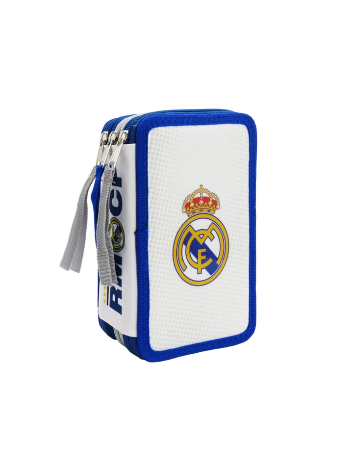 Real Madrid Federmäppchen mit 3 gefüllten Fächern in Mehrfarbig
