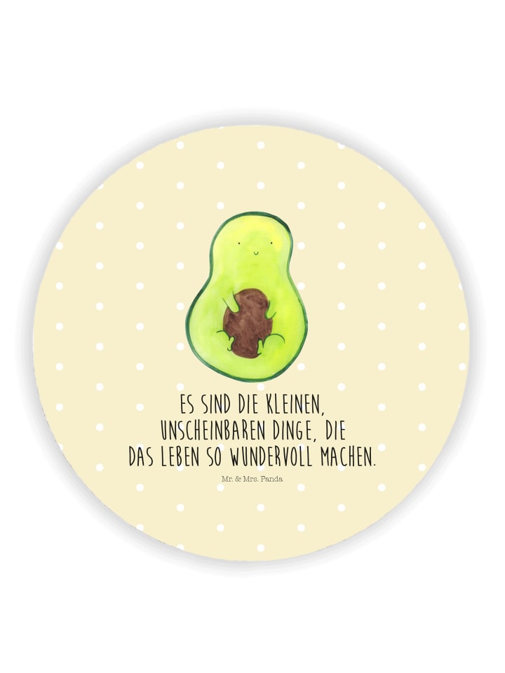 Magnet Avocado Kern mit Spruch in Gelb Pastell