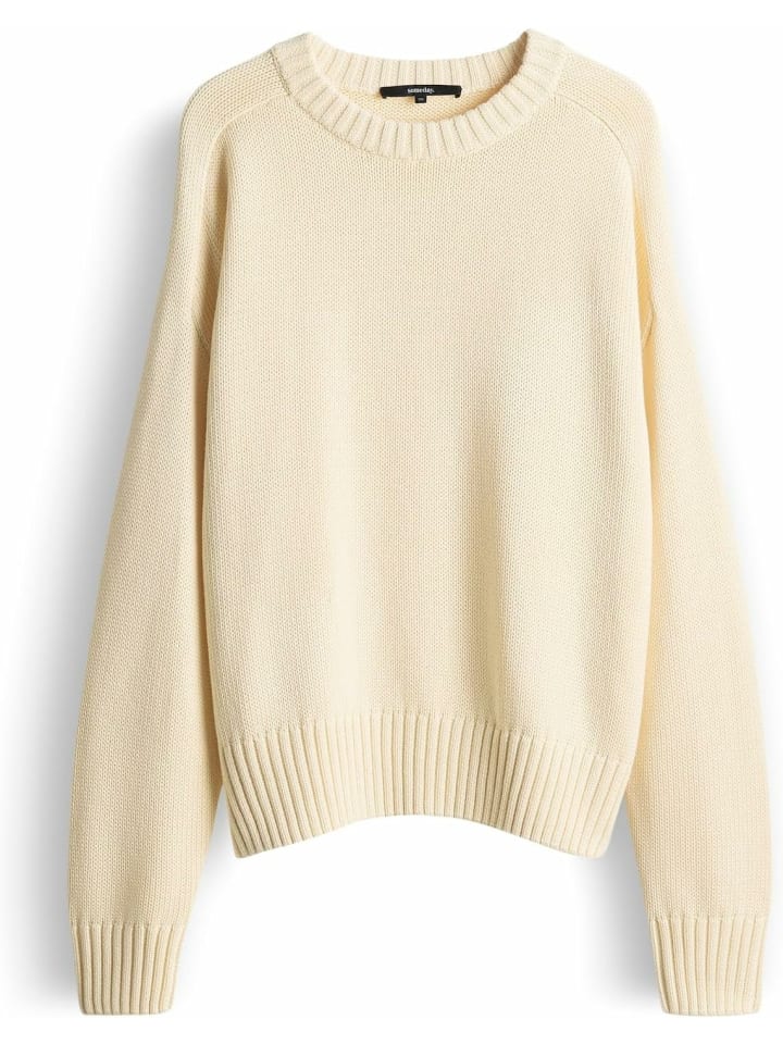Rundhalspullover für Damen in creme