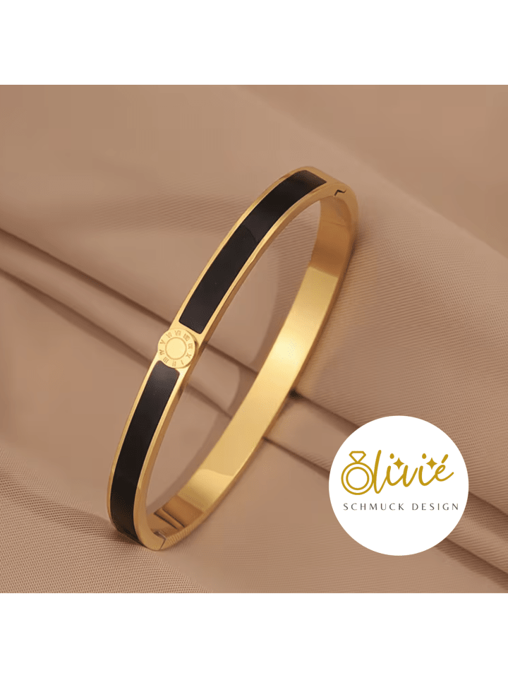 Armreif – Gold & Schwarze Akzente