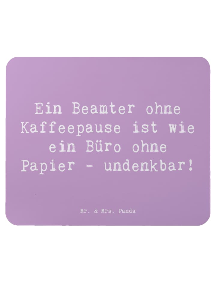 Mauspad Spruch Beamter Kaffeepause mit Spruch in Lavendeltraum