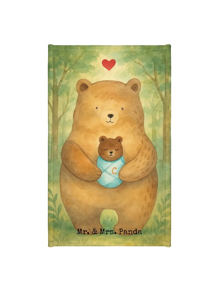 Gästetuch Bär Baby Design ohne Spruch in Weiß