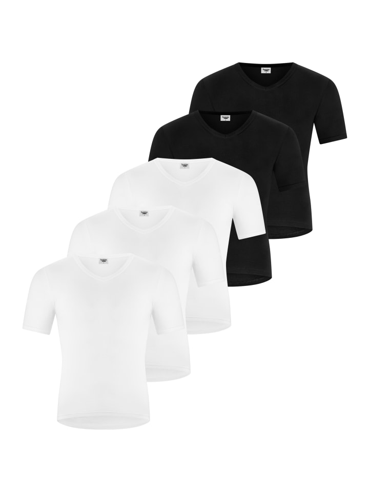 Unterhemd / Shirt Kurzarm Classic in Weiß / schwarz