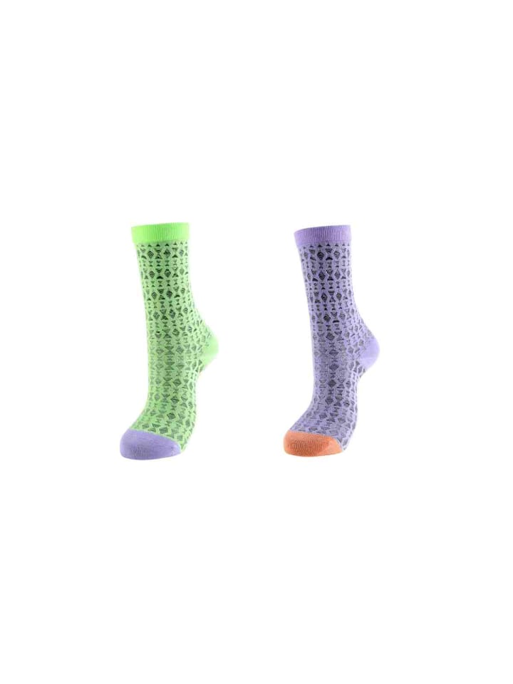 2er-Pack Lochmuster-Socken-Farb-Mix