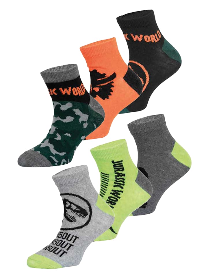 6er-Set: Socken Jurassic World in Mehrfarbig