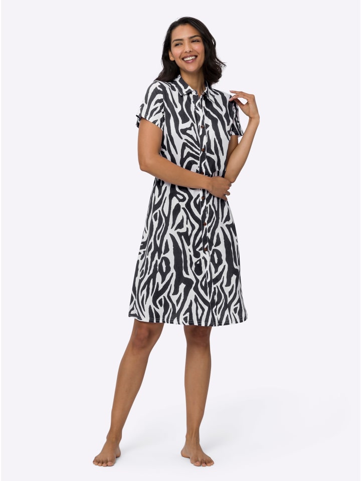 Sommerkleid in schwarz-weiß-bedruckt