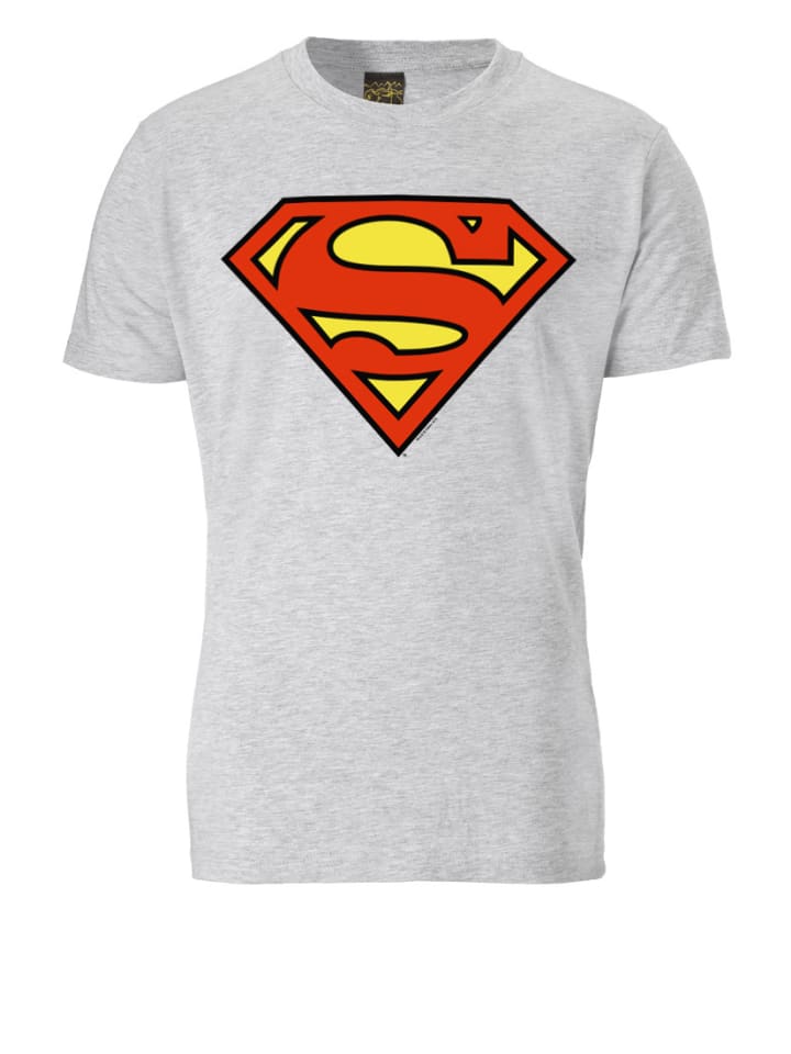 T-Shirt SUPERMAN - LOGO in grau meliert