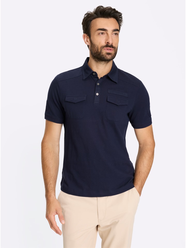 Kurzarm-Poloshirt in marine