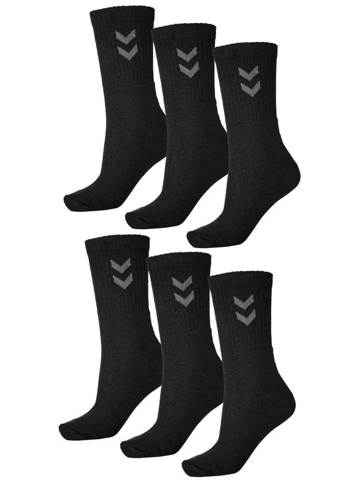 6-er Set Sport Freizeit Basic Socken mit Logo in Schwarz-2