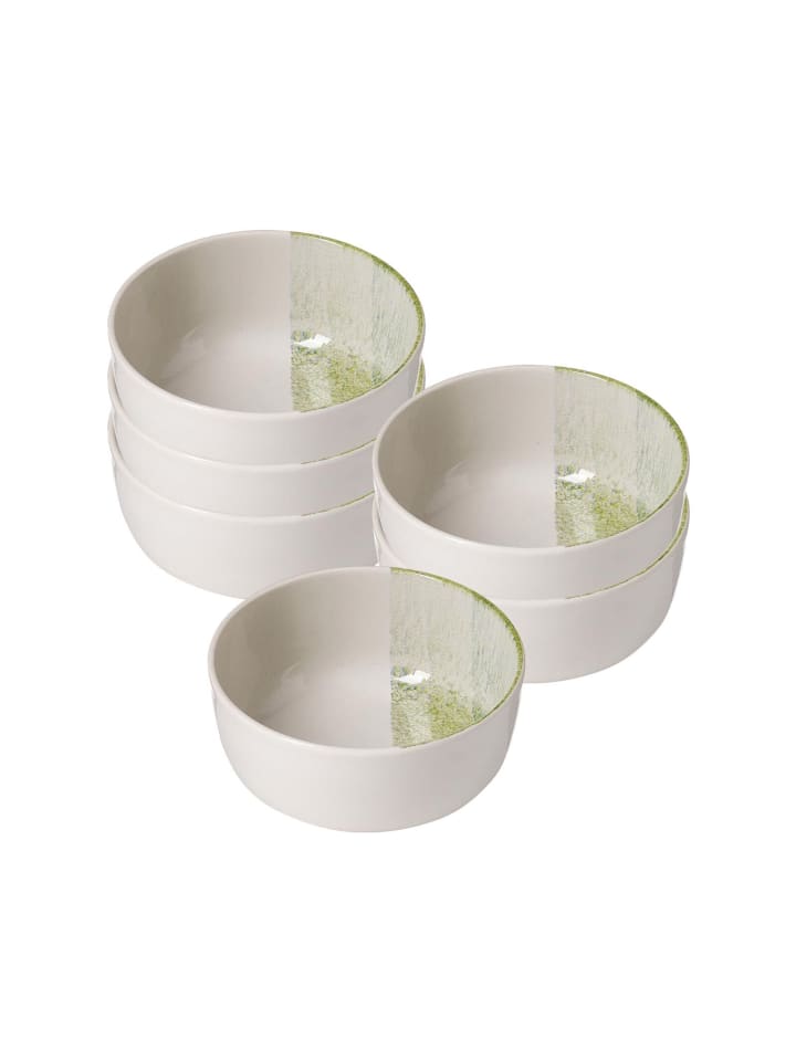 6er Set Müslischalen Trio in Grün ø 14,5 cm