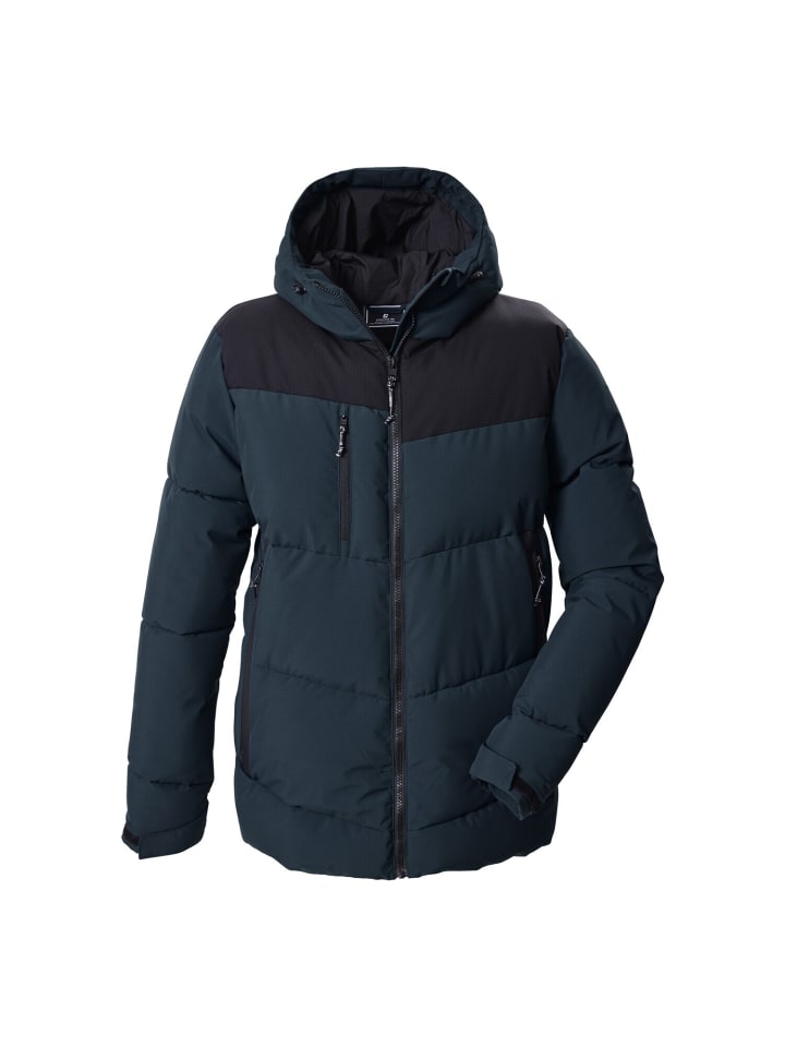 Steppjacke mit Kapuze in Petrol2510