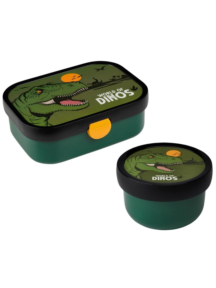 Obst- und Bentobox Dino Campus in 300 & 750 ml in dunkelgrün
