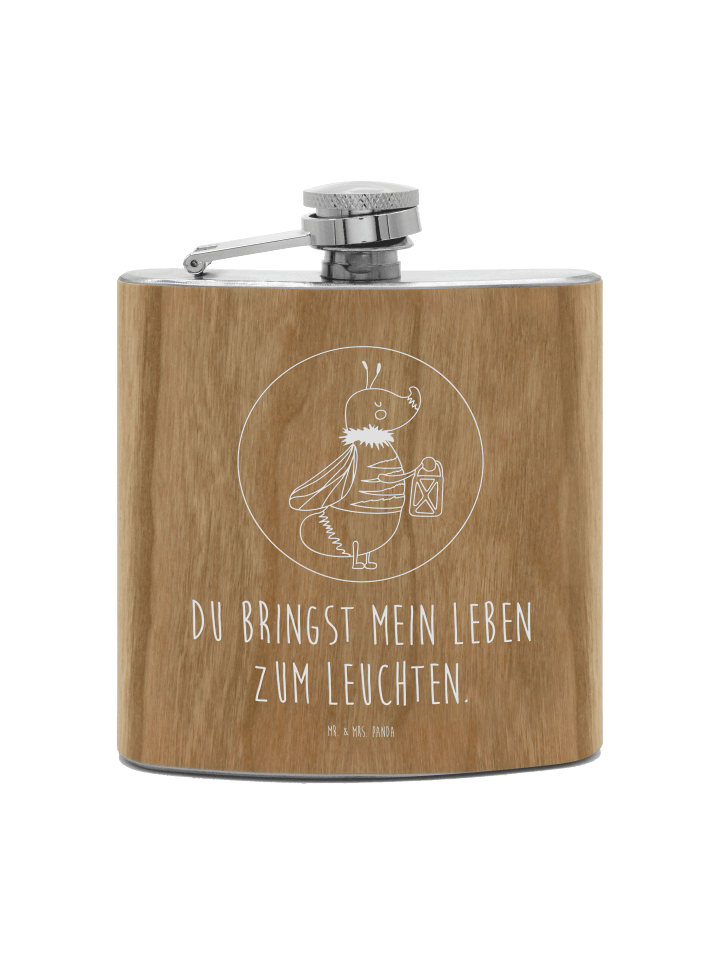 Flachmann Glühwürmchen mit Spruch in Braun