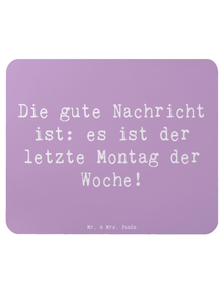 Maus-Pad Spruch Hoffnung Montag mit Spruch in Lavendeltraum