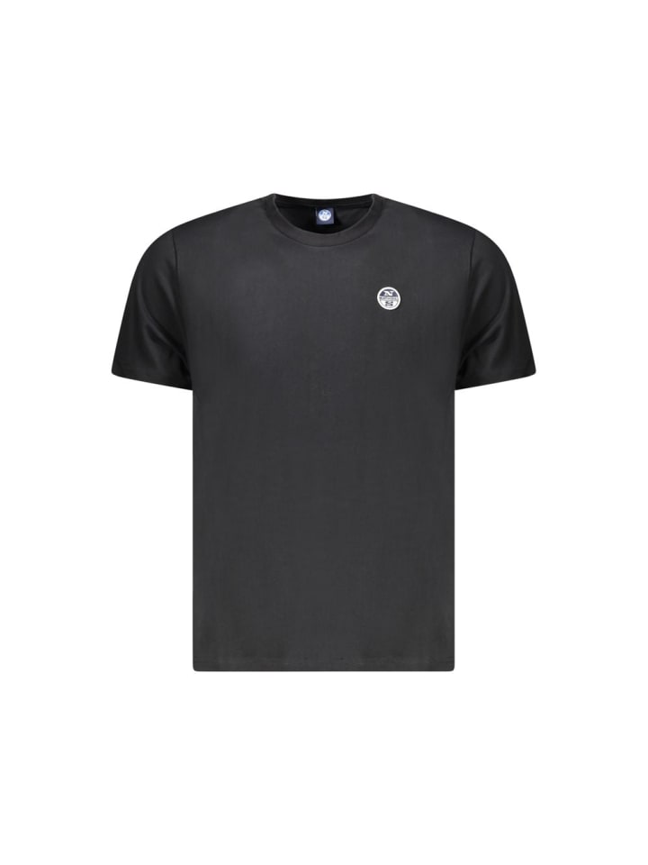 Schwarz Baumwolle Herren T-Shirt