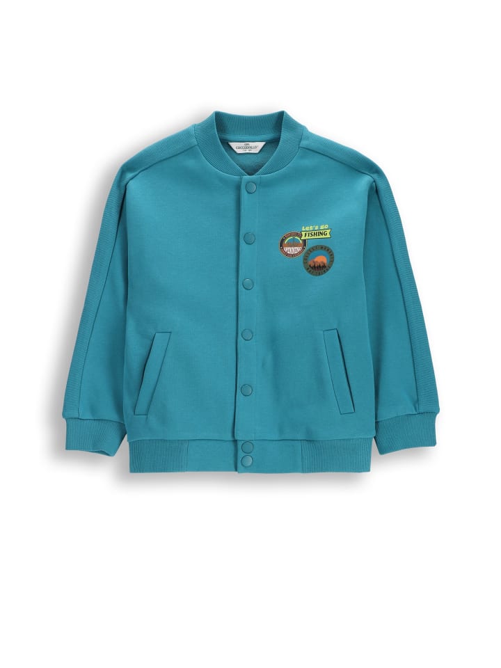 Bomberjacke mit Reißverschluss in türkis