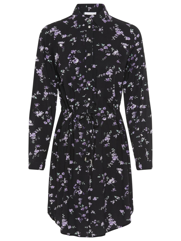 Hemdblusenkleid in schwarz lila