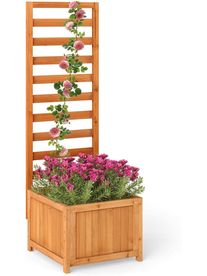 Blumenkasten mit Rankgitter 123 cm in Orange