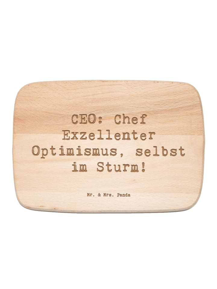 Schneidebrett Holz Spruch ZeichenO Optimismus mit Sp... in Transparent