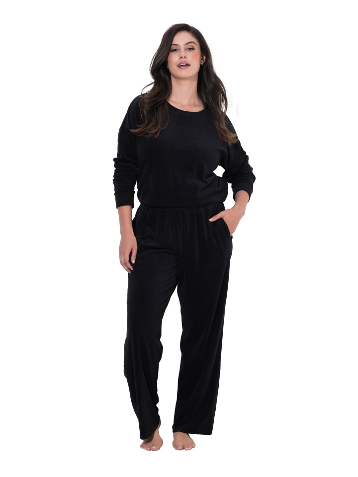 Loungewear Hose in schwarz