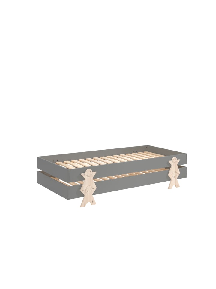 STAPELBETT (2er Set) Karlene 204x48x94 aus MDF in Grau