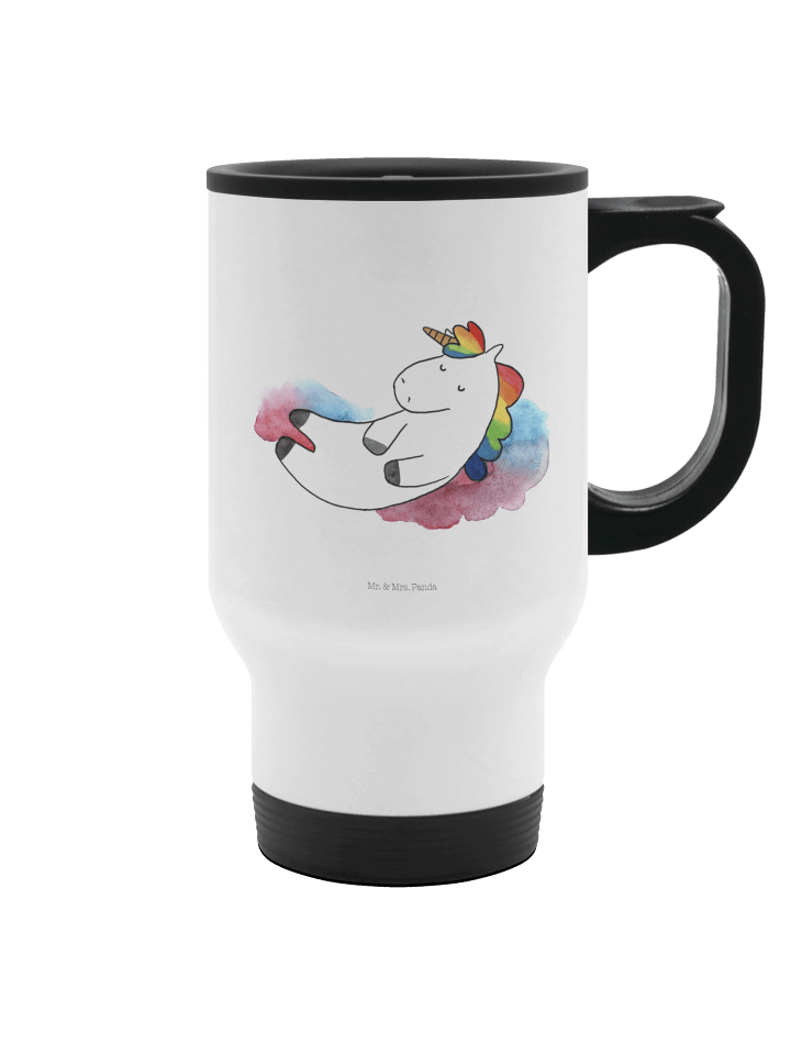 Thermobecher Einhorn Wolke 7 ohne Spruch in Weiß