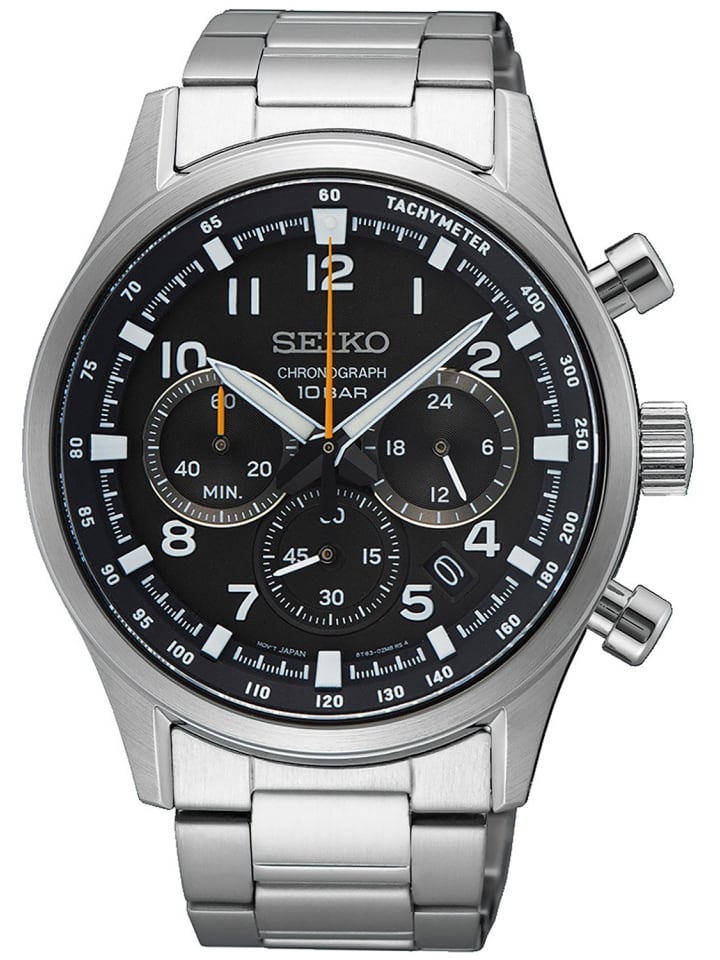 Herrenuhr Chronograph Stahl/Schwarz