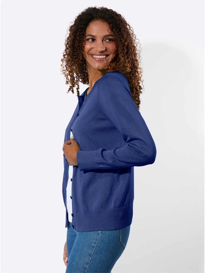 Strickjacke in royalblau