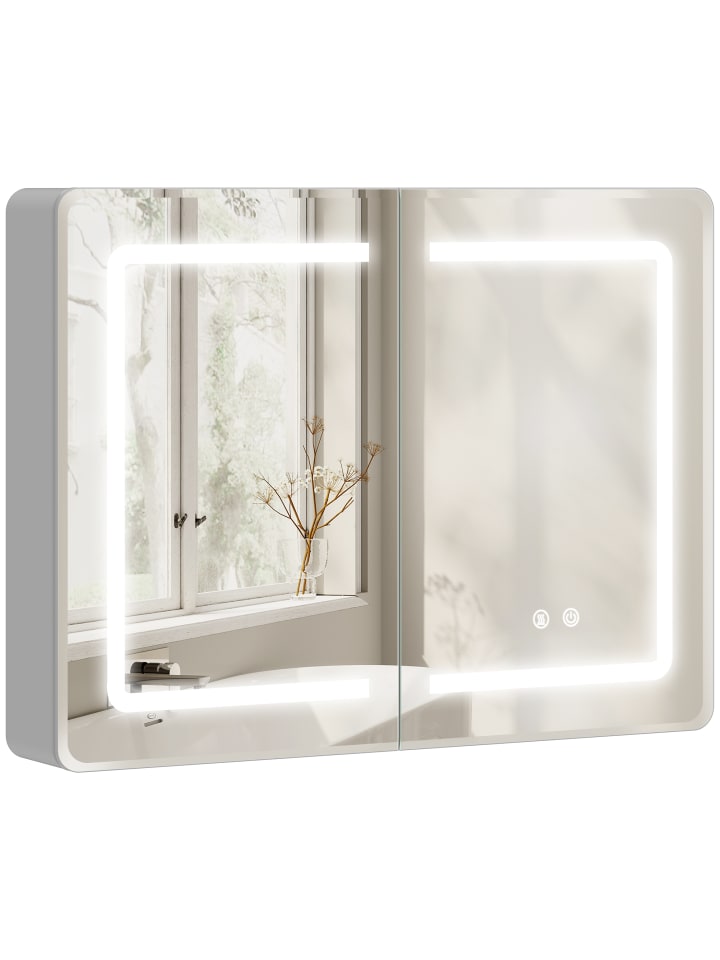 Spiegelschrank in Silber 80L x 13,5B x 60H cm