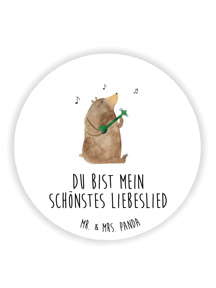 Magnet Bär Lied mit Spruch in Weiß