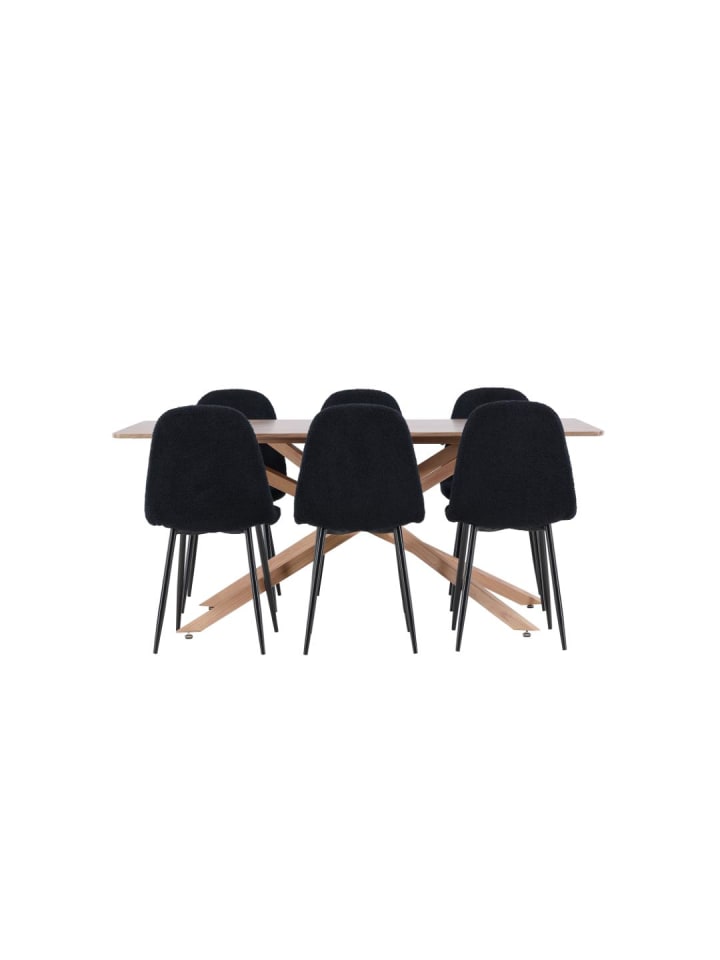 Essgruppe Piazza (7-teilig) Mocca 90 x 180 cm