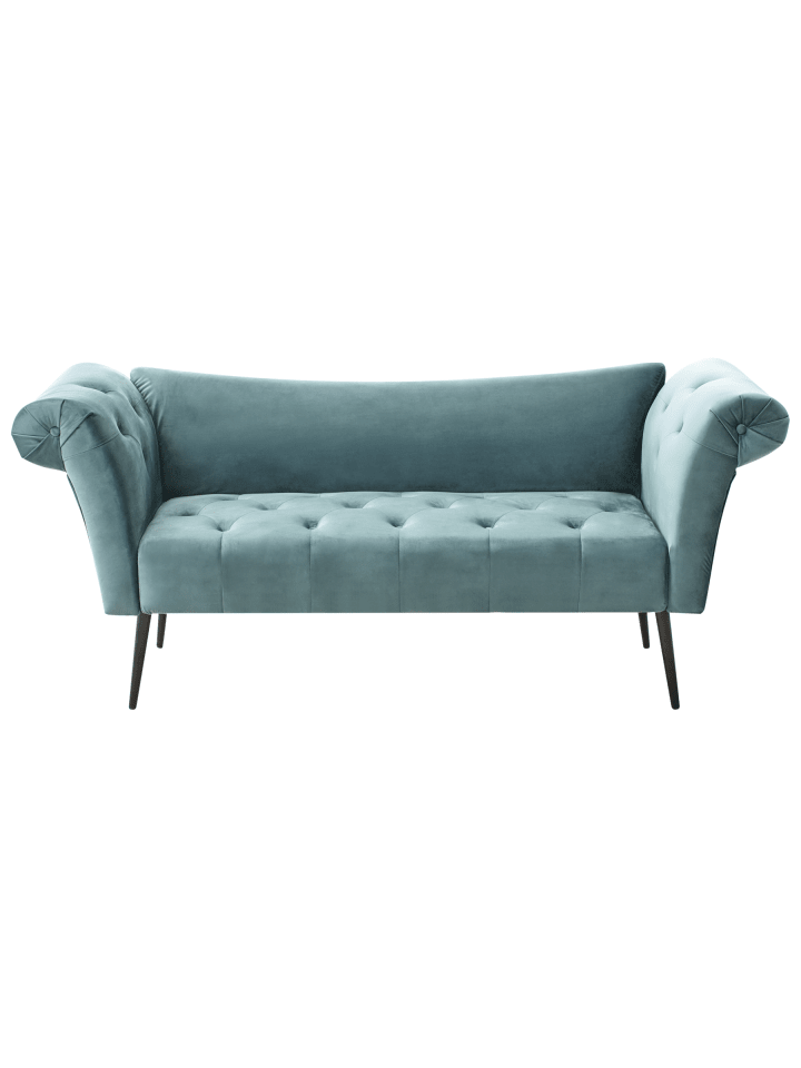 Chaiselongue NANTILLY in Blau/Schwarz - (W) 175 x (H) 76 x (L) 69 cm symmetrisch