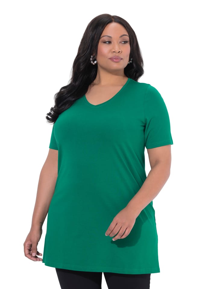 Longshirt in smaragd grün
