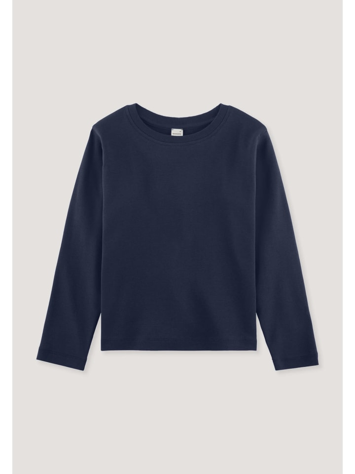 Hessnatur Langarmshirt aus reiner Bio-Baumwolle in mitternachtsblau