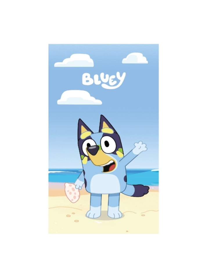 Bluey Badetuch 140 x 70 cm aus 100% Baumwolle Strandhandtuch in Blau