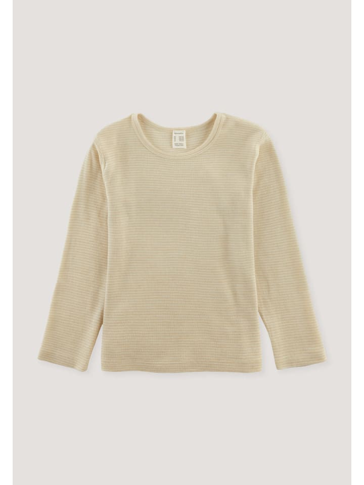 Hessnatur Ringel-Langarmshirt aus Bio-Merinowolle mit Seide in goldsand