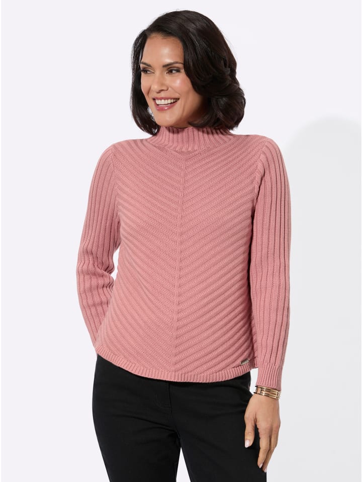 Stehkragen-Pullover in rosenholz